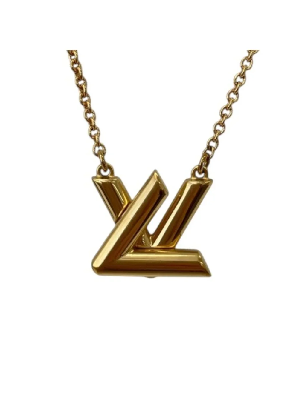 Louis Vuitton LV Twist Chain Necklace Gold Colored